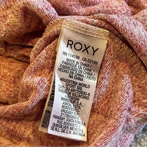 Roxy scoop neck slub knit long sleeve pull over with pockets medium pink / red - Picture 3 of 7